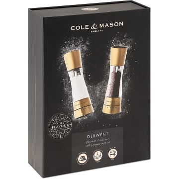Cole&Mason - Set di macinini per sale e pepe DERWENT 2 pezzi 19 cm oro