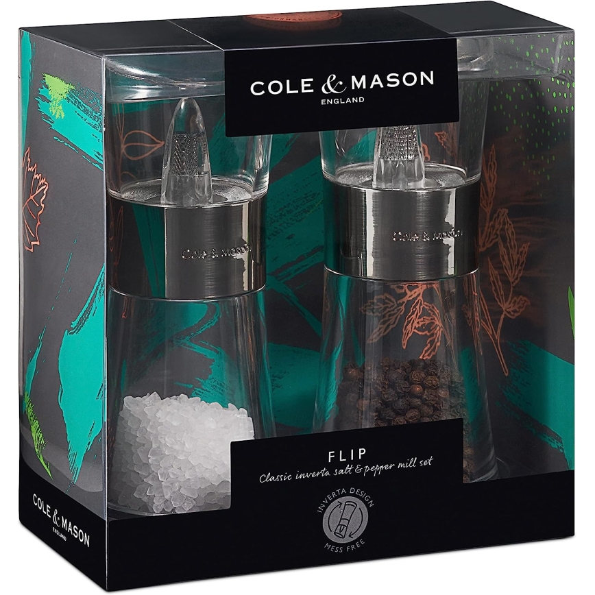 Cole&Mason - Set di macinini per sale e pepe FLIP 2 pz 15,4 cm cromo