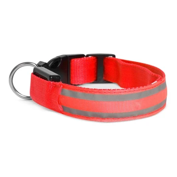 Collare per cani ricaricabile LED 45-52 cm 1xCR2032/5V/40 mAh rosso