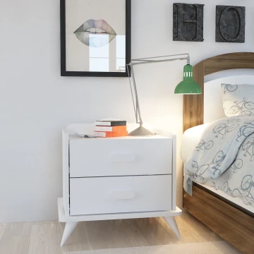 Comodino ANDAZ 58,6x60 cm bianco