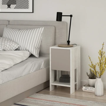 Comodino EMA 55x30 cm bianco/beige