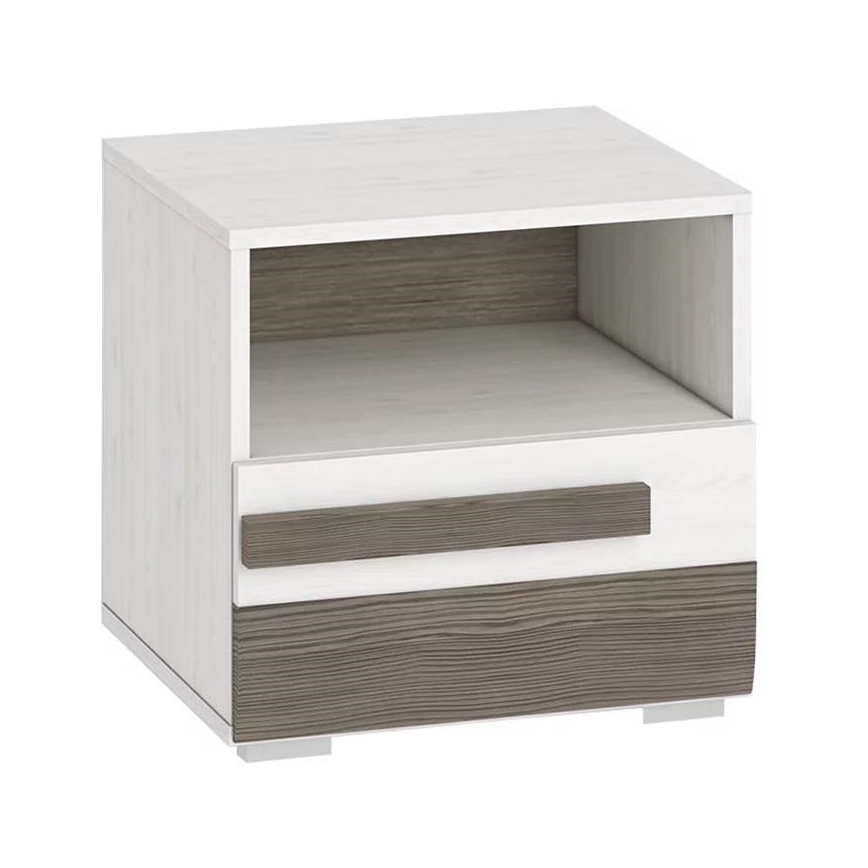 Comodino SARPA 45x46 cm bianco/marrone