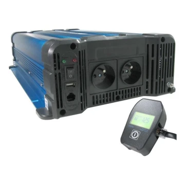 Convertitore di tensione 4000W/12V/230V + telecomando a filo