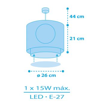 Dalber 60652 - Lampadario per bambini PIRATA ISLAND 1xE27/15W/230V