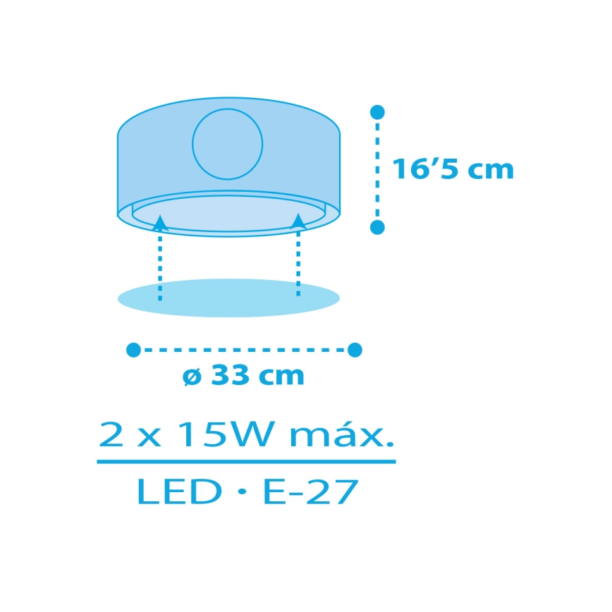 Dalber 60656 - Plafoniera per bambini PIRATA ISLAND 2xE27/15W/230V