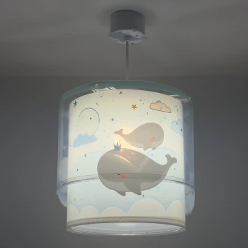 Dalber 61172T - Lampadario per bambini WHALE DREAMS 1xE27/15W/230V blu