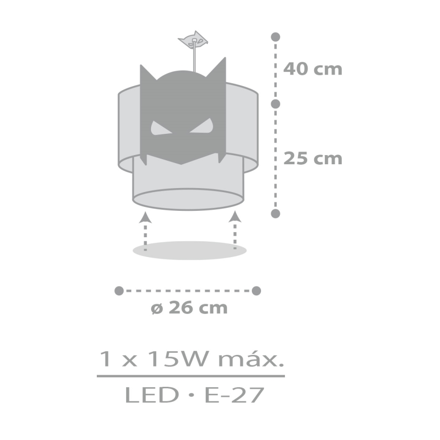 Dalber 61802 - Lampadario per bambini DARK HERO 1xE27/15W/230V