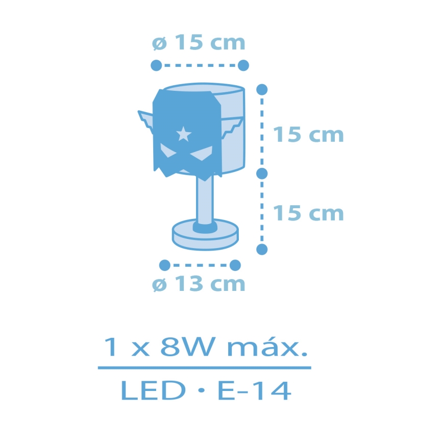 Dalber 61811 - Lampada per bambini BLU HERO 1xE14/8W/230V