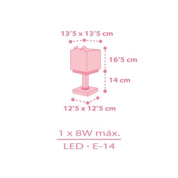Dalber 63111S - Lampada per bambini JUNGLE 1xE14/8W/230V rosa