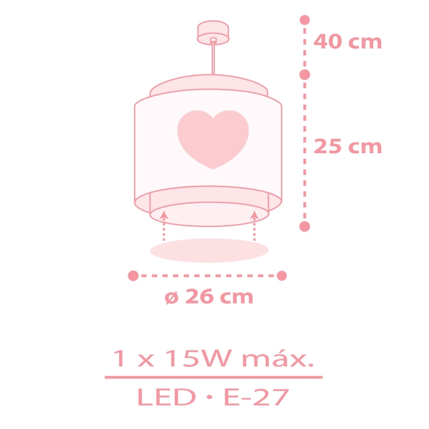 Dalber 76012S - Lampadario per bambini BABY DREAMS 1xE27/15W/230V rosa