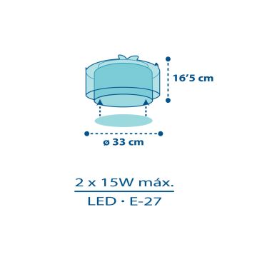 Dalber 76116 - Plafoniera per bambini JUNGLE 2xE27/15W/230V