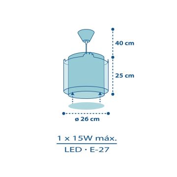 Dalber D-76112 - Lampadario per bambini MY LITTLE JUNGLE 1xE27/15W/230V