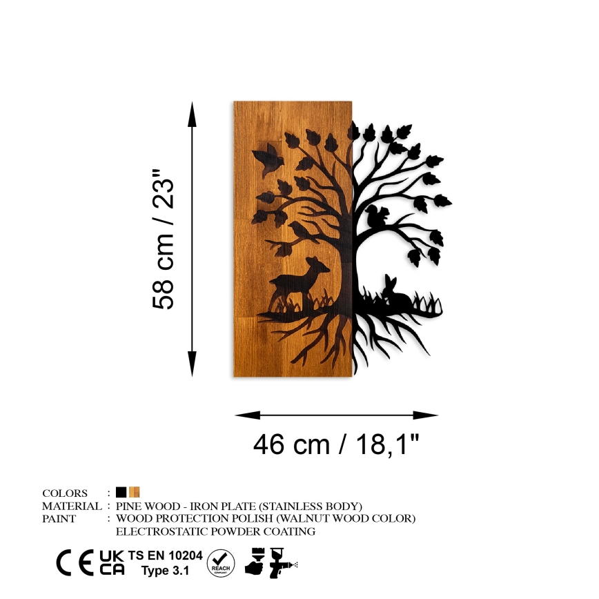 Decorazione da muro 46x58 cm albero