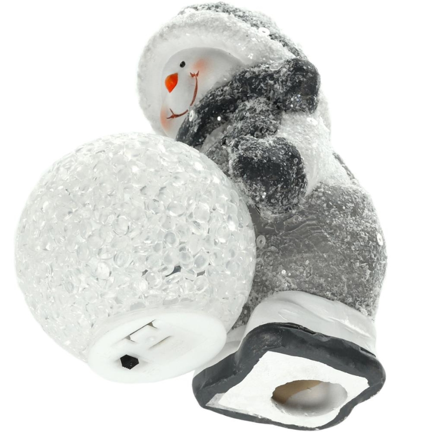 Decorazione natalizia LED LED/2xLR44/bianco caldo pupazzo di neve con palla di neve