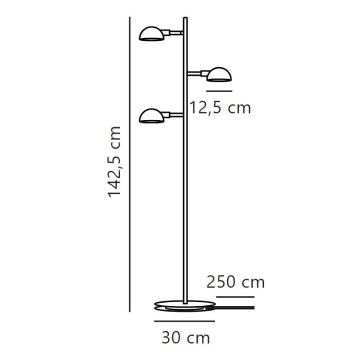 DFTP by Nordlux - Lampada con piedistallo NOMI 3xE14/8W/230V nero