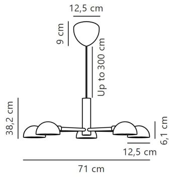 DFTP by Nordlux - Lampadario a sospensione con filo NOMI 5xE14/8W/230V nero