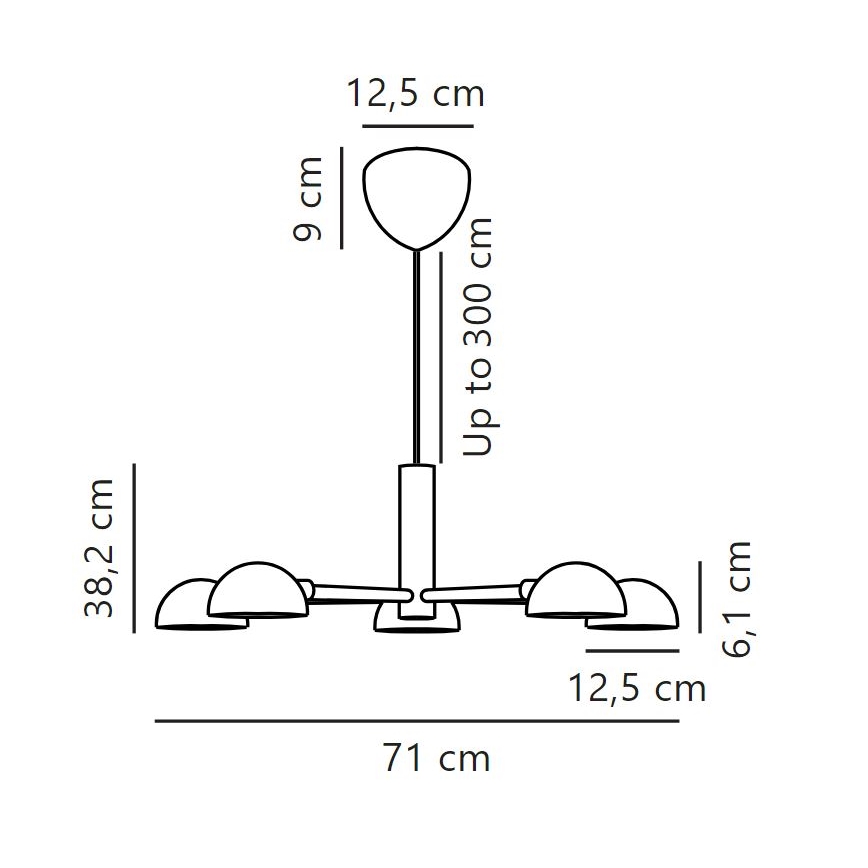 DFTP by Nordlux - Lampadario a sospensione con filo NOMI 5xE14/8W/230V nero