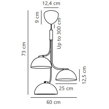 DFTP by Nordlux - Lampadario a sospensione con filo TULLIO 3xE14/25W/230V bianco