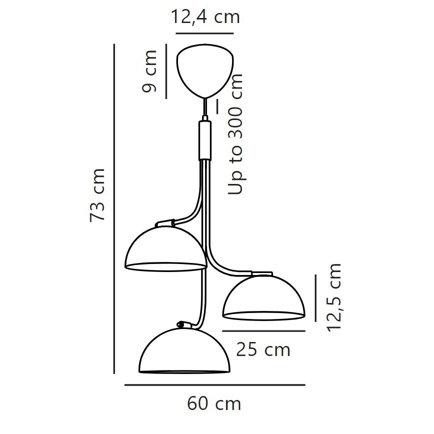 DFTP by Nordlux - Lampadario a sospensione con filo TULLIO 3xE14/25W/230V bianco