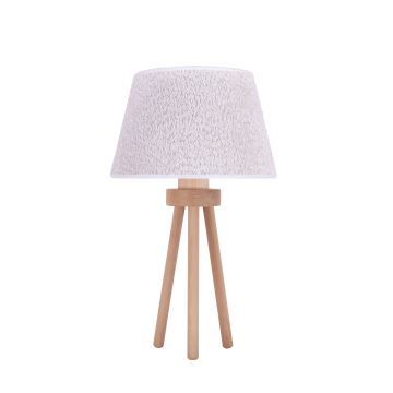 Duolla - Lampada da tavolo BOUCLE 1xE27/15W/230V bianco/legno