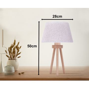 Duolla - Lampada da tavolo BOUCLE 1xE27/15W/230V bianco/legno