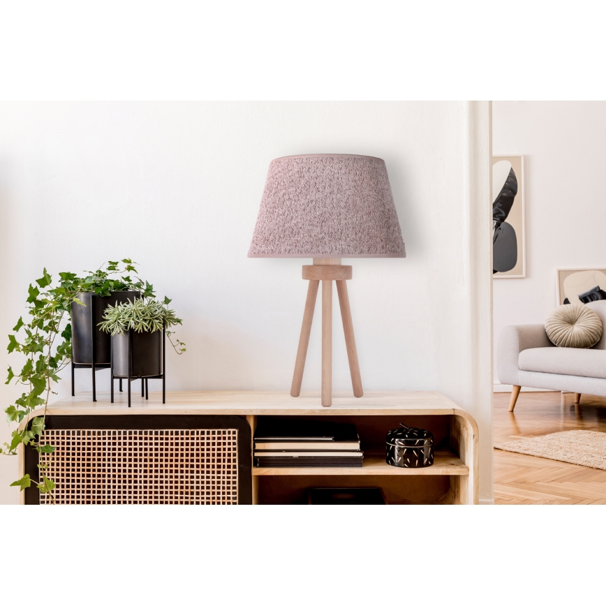 Duolla - Lampada da tavolo BOUCLE 1xE27/15W/230V marrone/legno