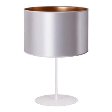 Duolla - Lampada da tavolo CANNES 1xE14/15W/230V 20 cm argento/rame/bianco