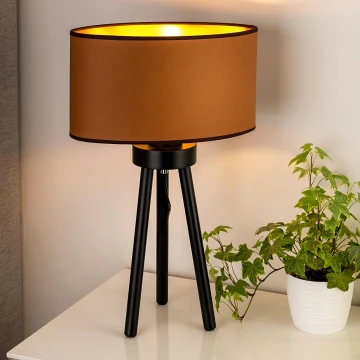 Duolla - Lampada da tavolo OVAL VEGAN 1xE27/15W/230V marrone