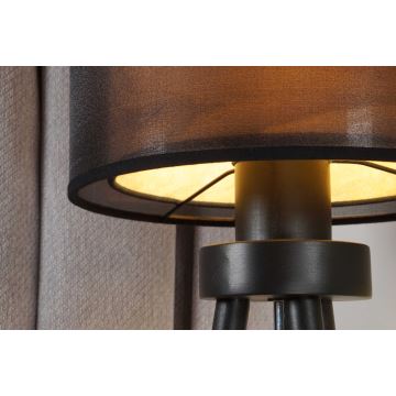 Duolla - Lampada da tavolo WOOD BOHO 1xE27/15W/230V nero/beige