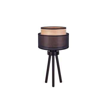 Duolla - Lampada da tavolo WOOD BOHO 1xE27/15W/230V nero/beige