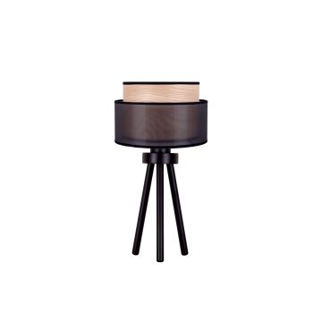 Duolla - Lampada da tavolo WOOD BOHO 1xE27/15W/230V nero/beige