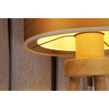 Duolla - Lampada da tavolo WOOD BOHO 1xE27/15W/230V rame/marrone/beige