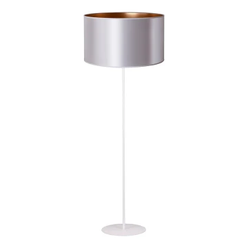 Duolla - Lampada da terra CANNES 1xE27/15W/230V 45 cm argento/rame/bianco