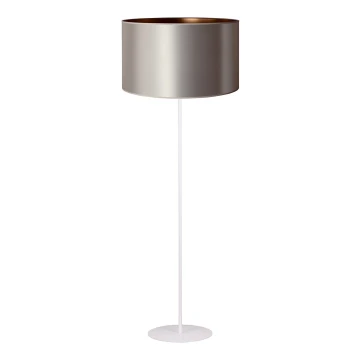 Duolla - Lampada da terra CANNES 1xE27/15W/230V 45 cm argento/rame/bianco