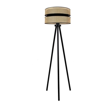 Duolla - Lampada da terra DUO 1xE27/15W/230V rattan/nero