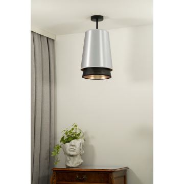 Duolla - Lampadario a plafone BELL SHINY 1xE27/15W/230V argento/nero