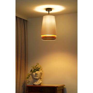 Duolla - Lampadario a plafone BELL SHINY 1xE27/15W/230V bianco/rame