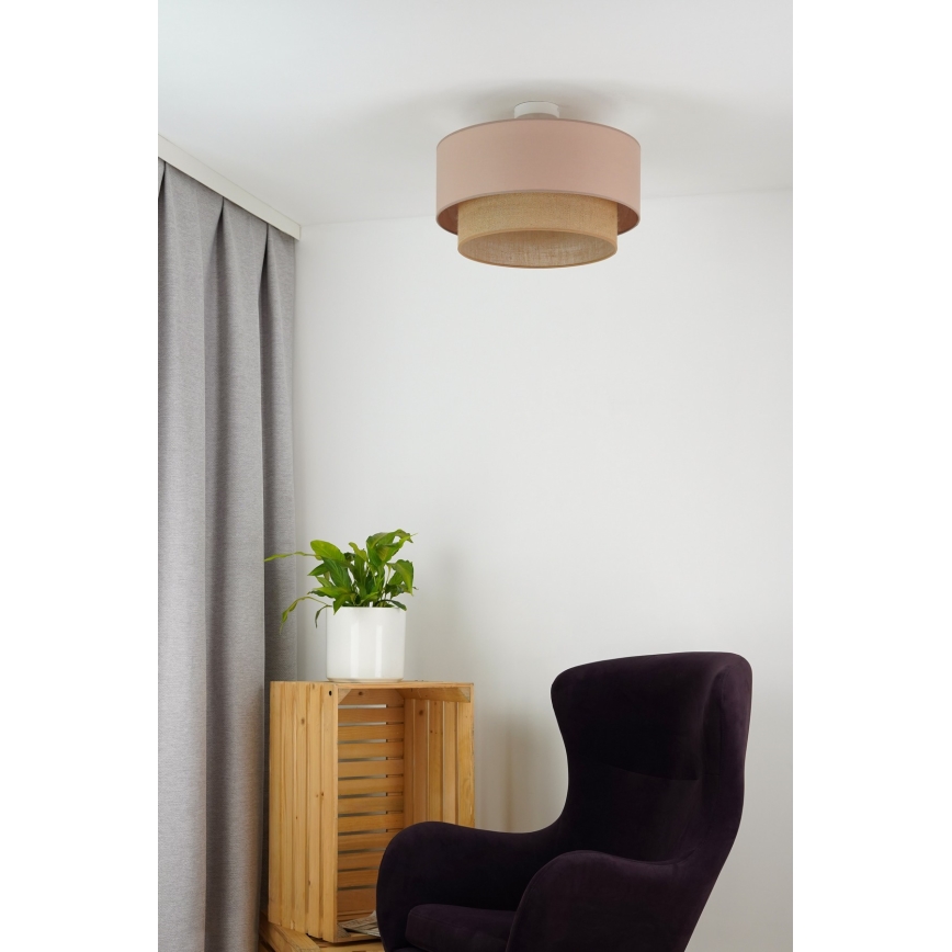 Duolla - Lampadario a plafone  BOHO 1xE27/15W/230V diametro 45 cm beige/marrone