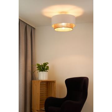 Duolla - Lampadario a plafone  BOHO 1xE27/15W/230V diametro 45 cm bianco/marrone