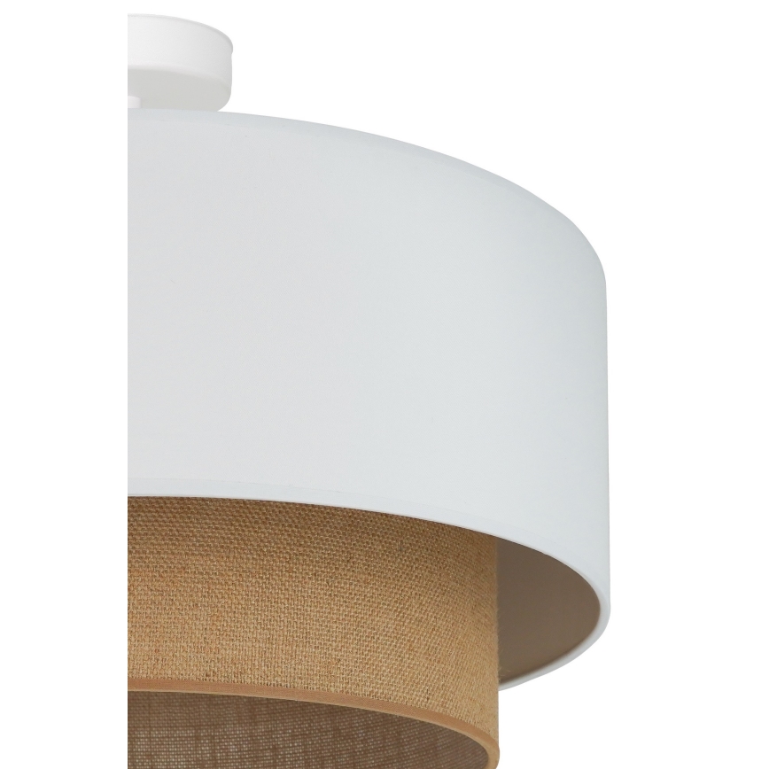 Duolla - Lampadario a plafone  BOHO 1xE27/15W/230V diametro 45 cm bianco/marrone