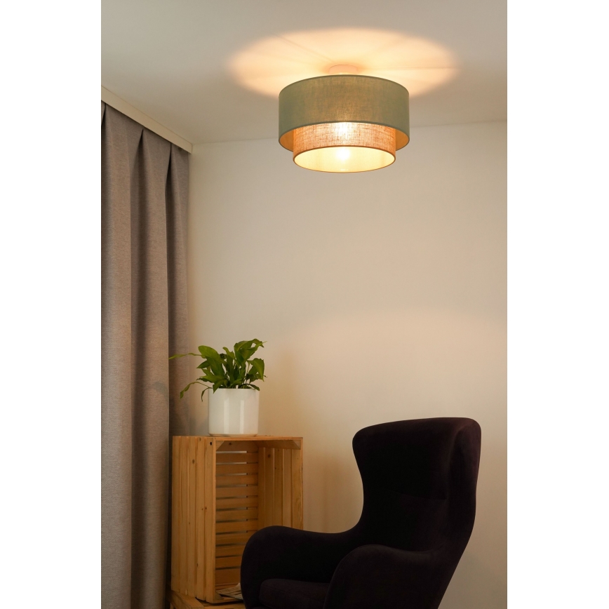 Duolla - Lampadario a plafone  BOHO 1xE27/15W/230V diametro 45 cm verde/marrone