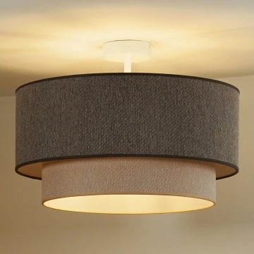 Duolla - Lampadario a plafone BOHO ECO RECYCLING 1xE27/15W/230V marrone/color crema