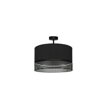 Duolla - Lampadario a plafone DOUBLE RATTAN 1xE27/15W/230V nero