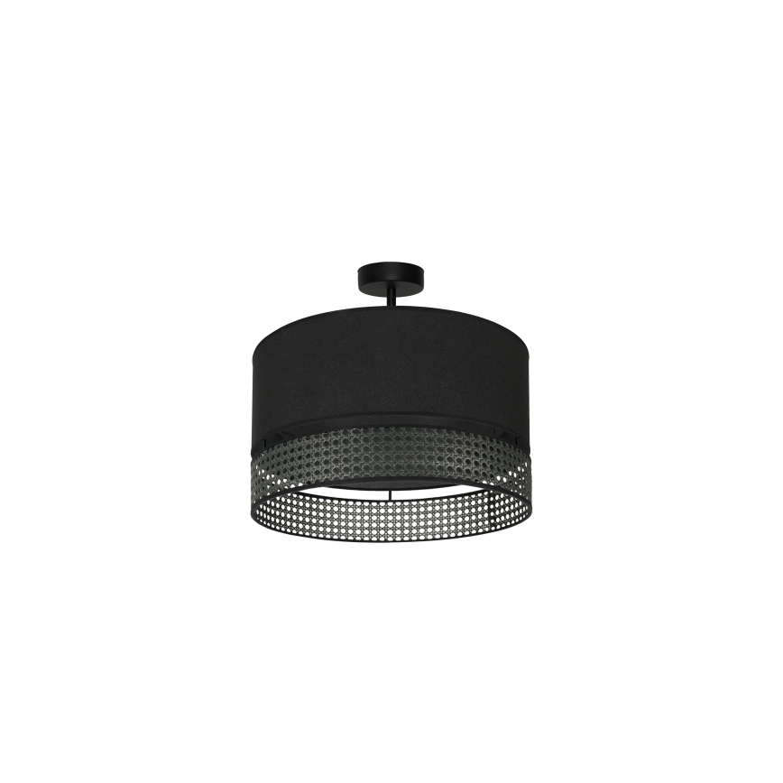 Duolla - Lampadario a plafone DOUBLE RATTAN 1xE27/15W/230V nero