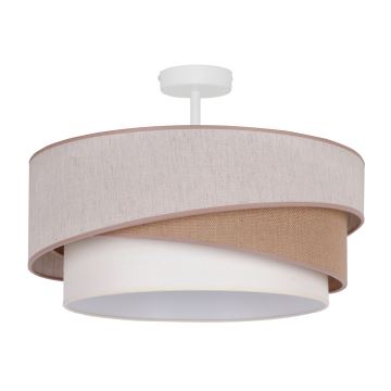 Duolla - Lampadario a plafone KOBO 1xE27/15W/230V diametro 45 cm beige/marrone/bianco