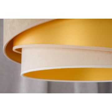 Duolla - Lampadario a plafone KOBO 1xE27/15W/230V diametro 45 cm beige/oro/color crema