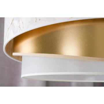 Duolla - Lampadario a plafone KOBO 1xE27/15W/230V diametro 45 cm bianco/oro