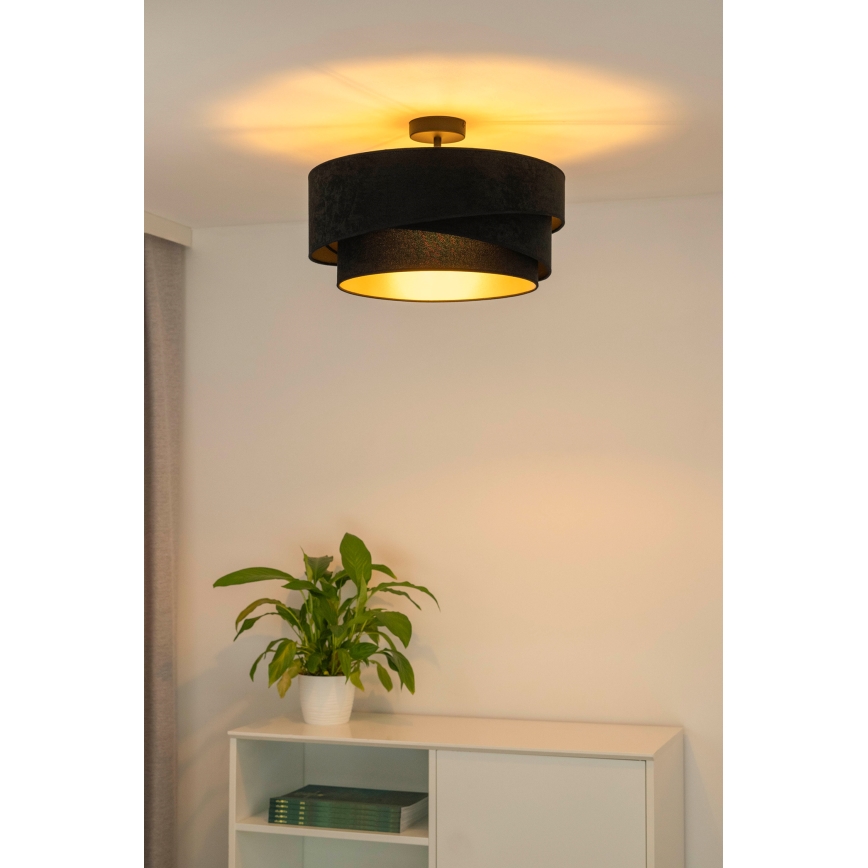 Duolla - Lampadario a plafone KOBO 1xE27/15W/230V diametro 45 cm nero