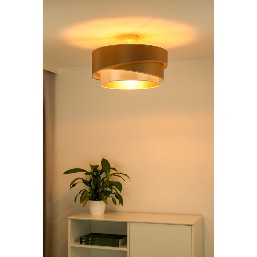 Duolla - Lampadario a plafone KOBO 1xE27/15W/230V diametro 45 cm rame/oro/bianco