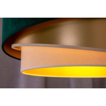 Duolla - Lampadario a plafone KOBO 1xE27/15W/230V diametro 45 cm verde/oro/color crema